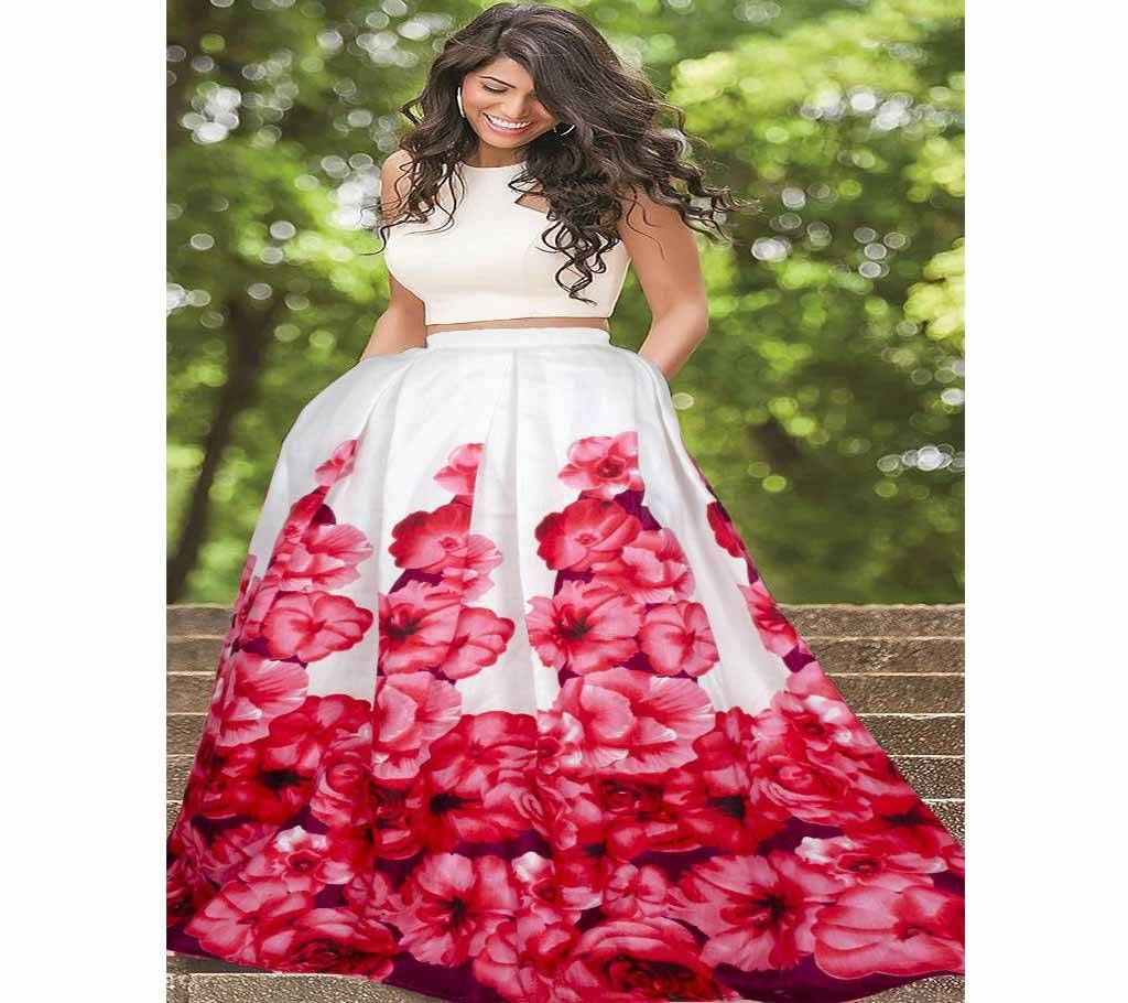 Zorba Red & White Floral lehenga