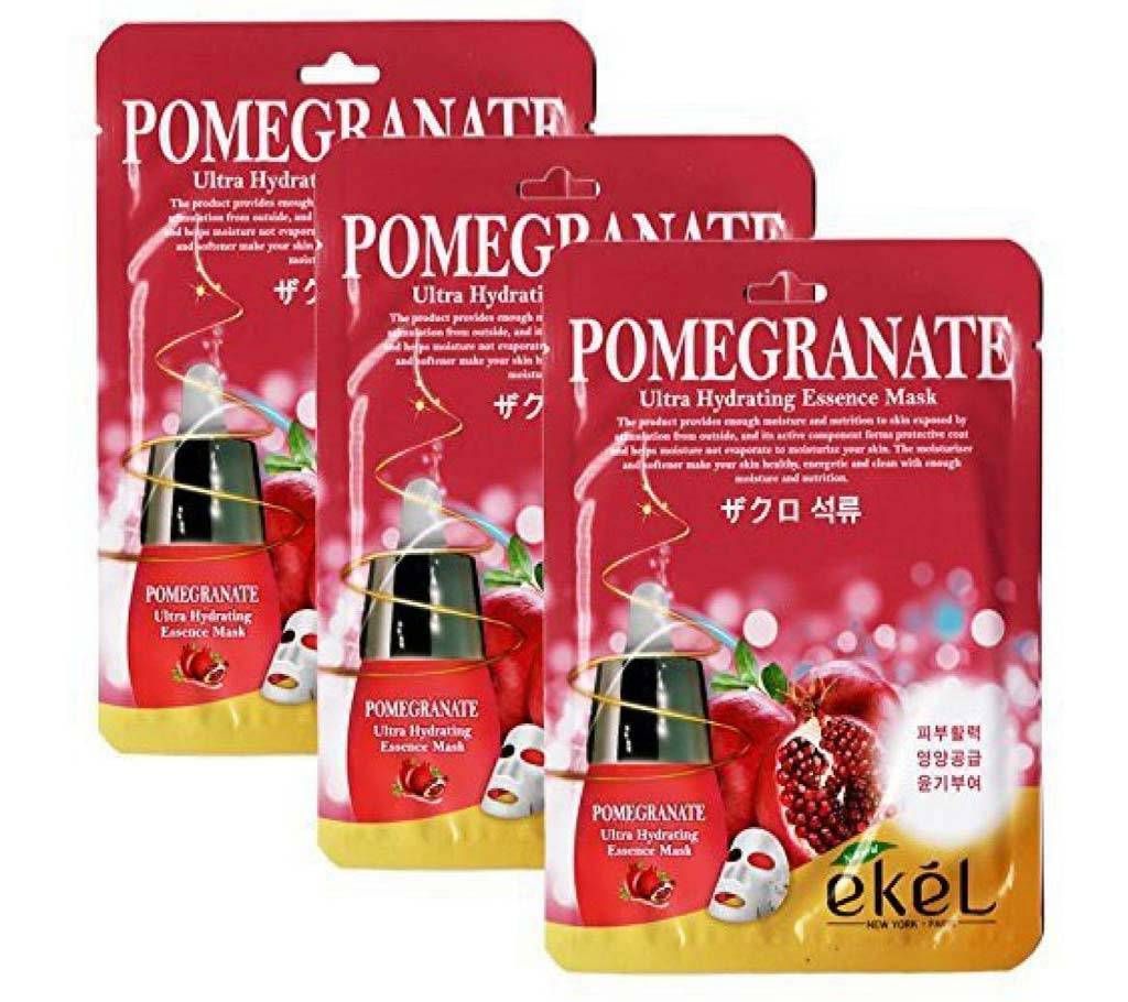 Ultra Hydrating Moisture Essence Mask Ekel Pomegranate (25mlx5 Packs) Korea