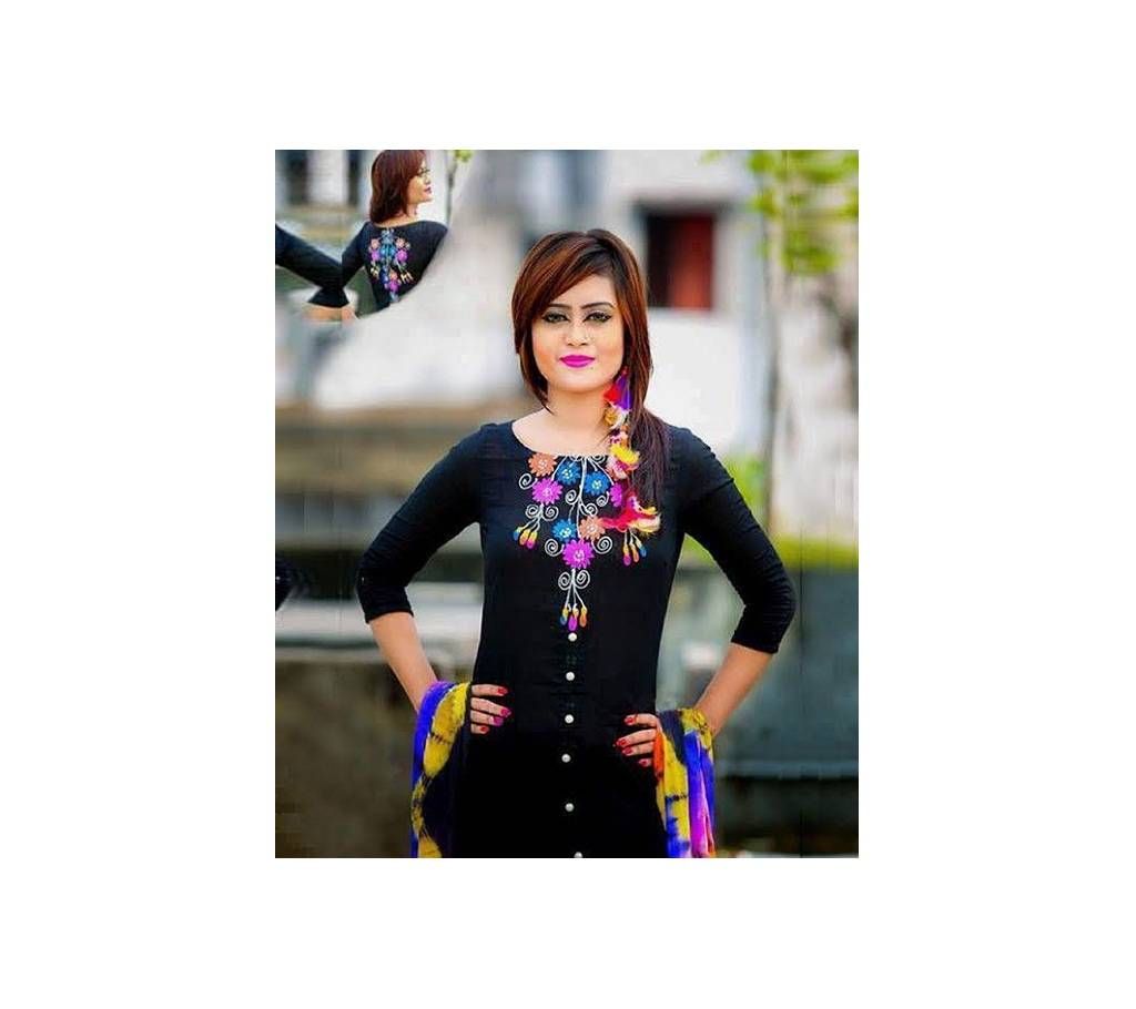 Unstitched hand printed Rajdhani voyel cotton Salwar Kameez St block-311