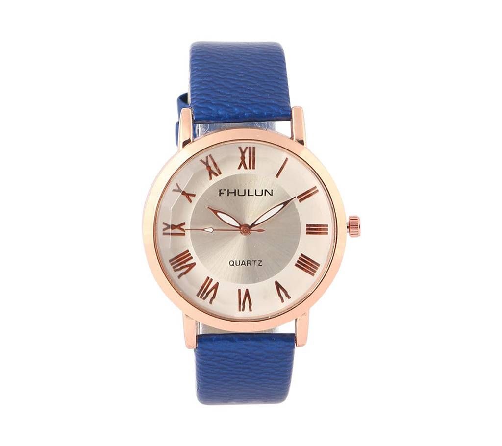 Synthetic Leather Analog Watch for Women - Blue
