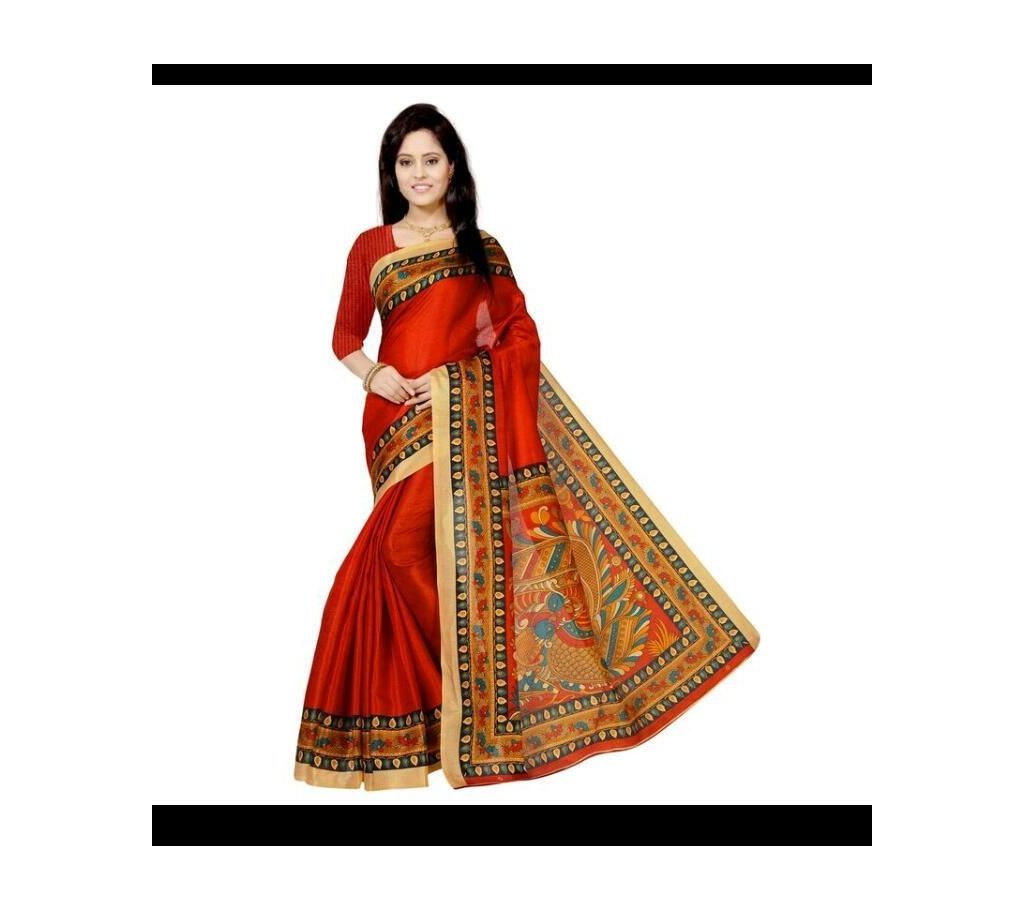 Mayshury Silk Saree  1  Maroon with Orange and Gold Mix Paar-