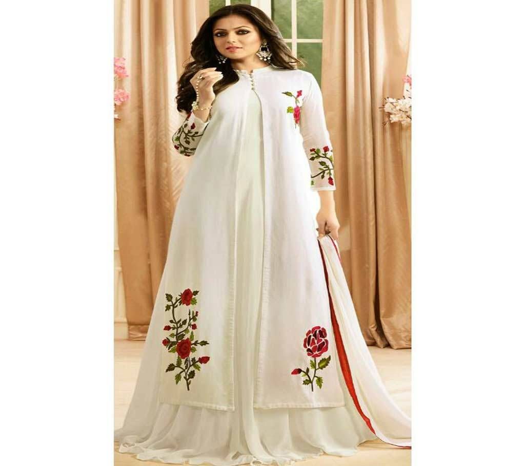 Vakratunda Fashion Party Wear Latest Designer Floral Embroidered Straight Cut Flair Gown
