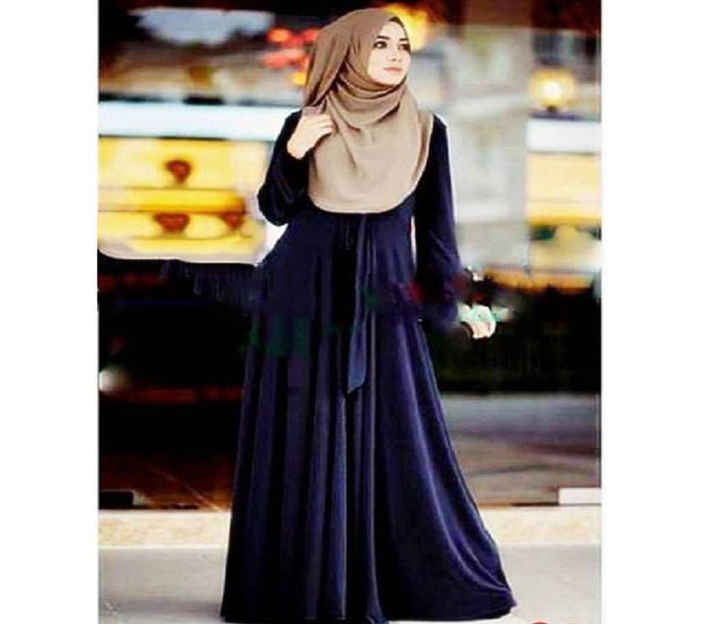 Navy Blue Stretch Jersey Borka For Women