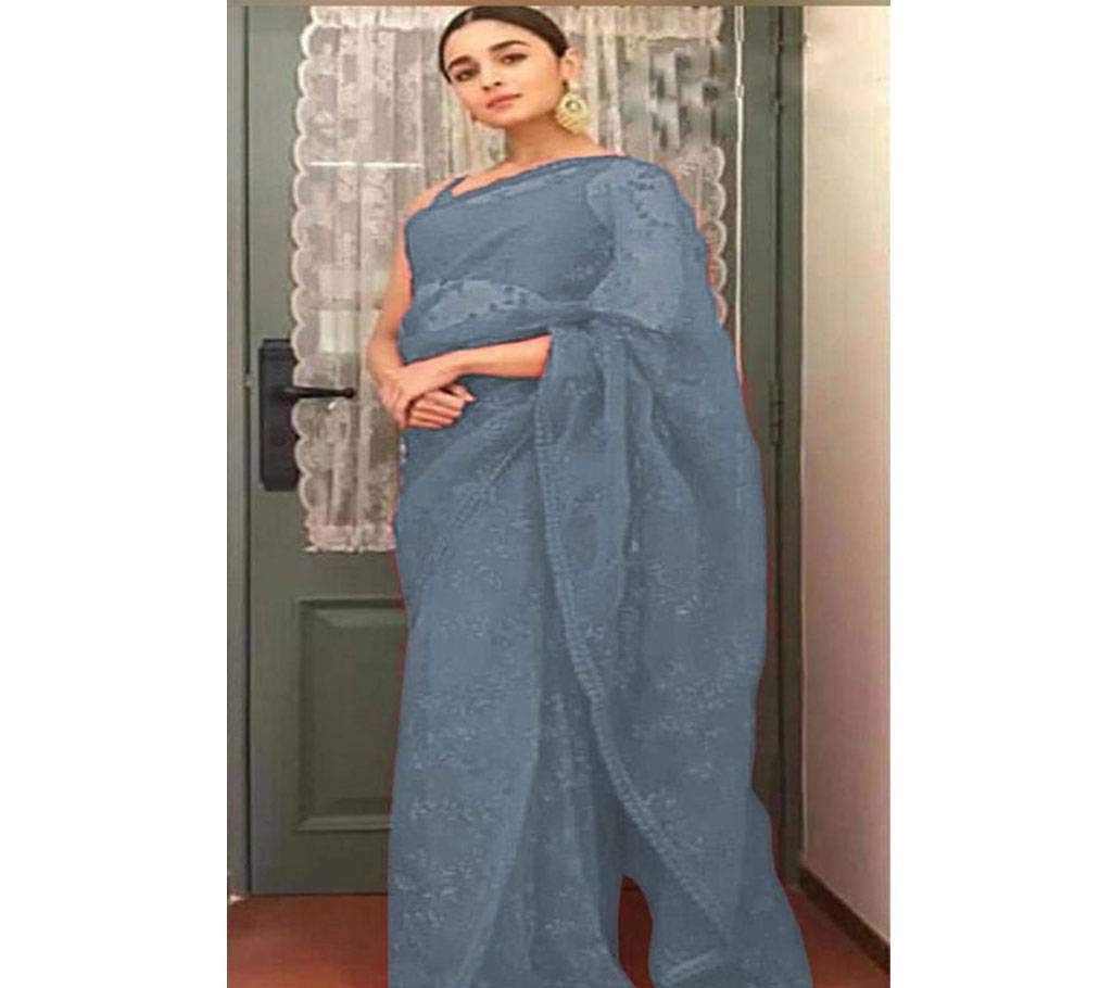 New Launching Hit Design Aaliya Bhatt Special Saree Ash Color- 03