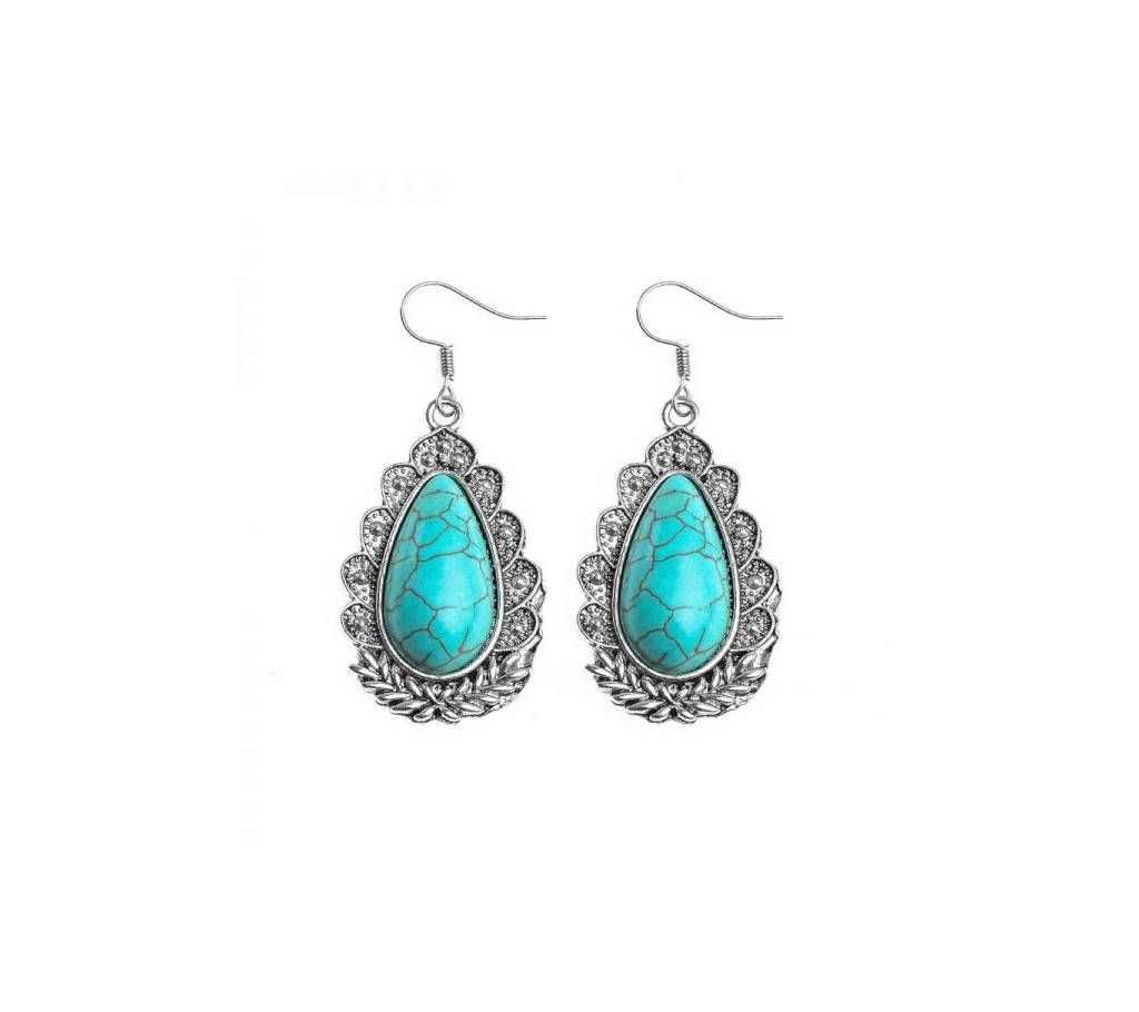 Ethnic Thai Silver Dangle Earrings