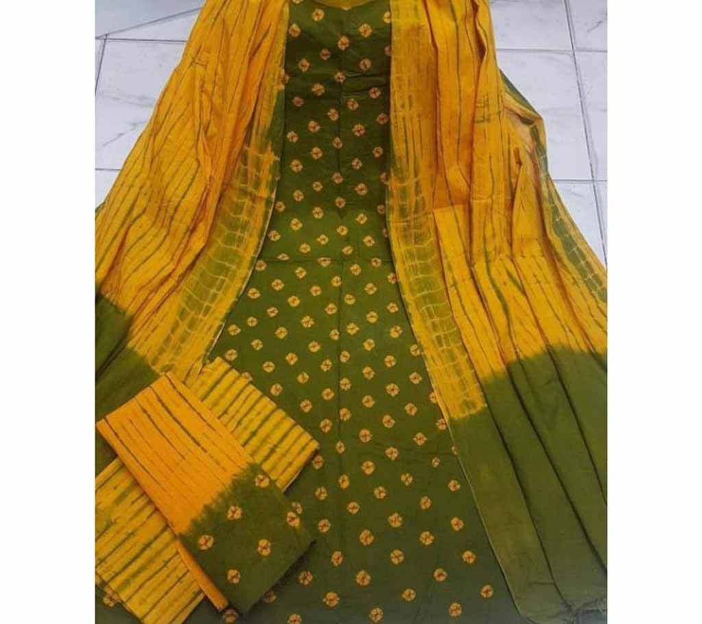 unstitched batik chunri three piece
