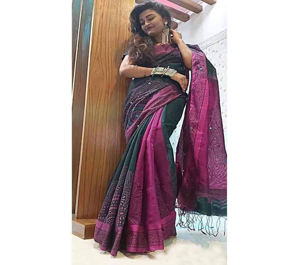 Cotton Sharee For Women-No Blouse Piece 