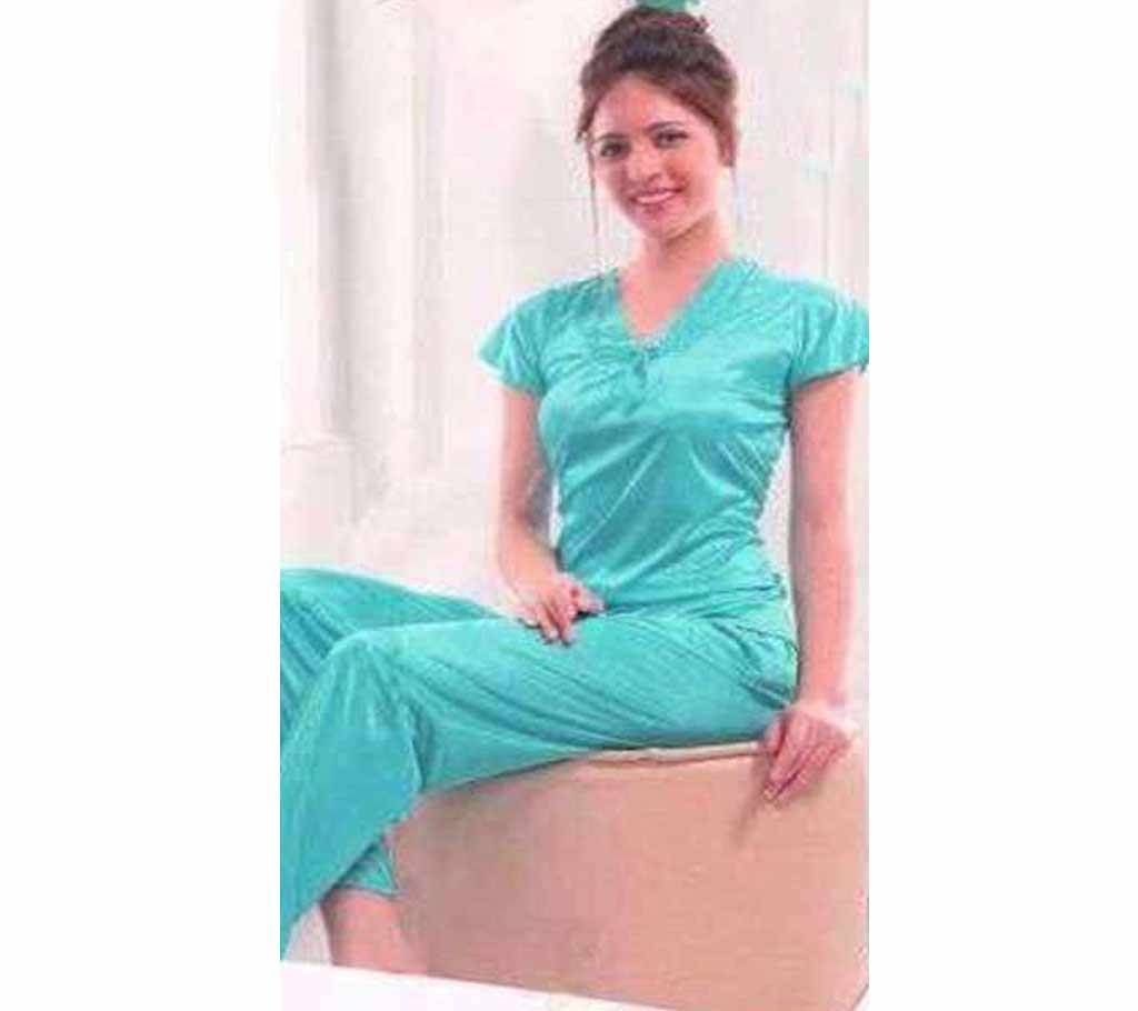 Fashionable Six Part Nighty-6444 Aqua - 1pcs