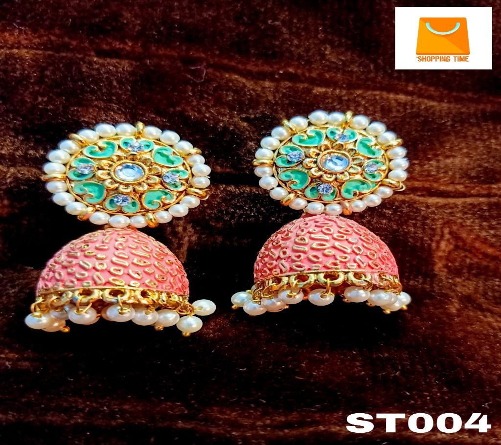 Matte Baby Pink Colour Earring
