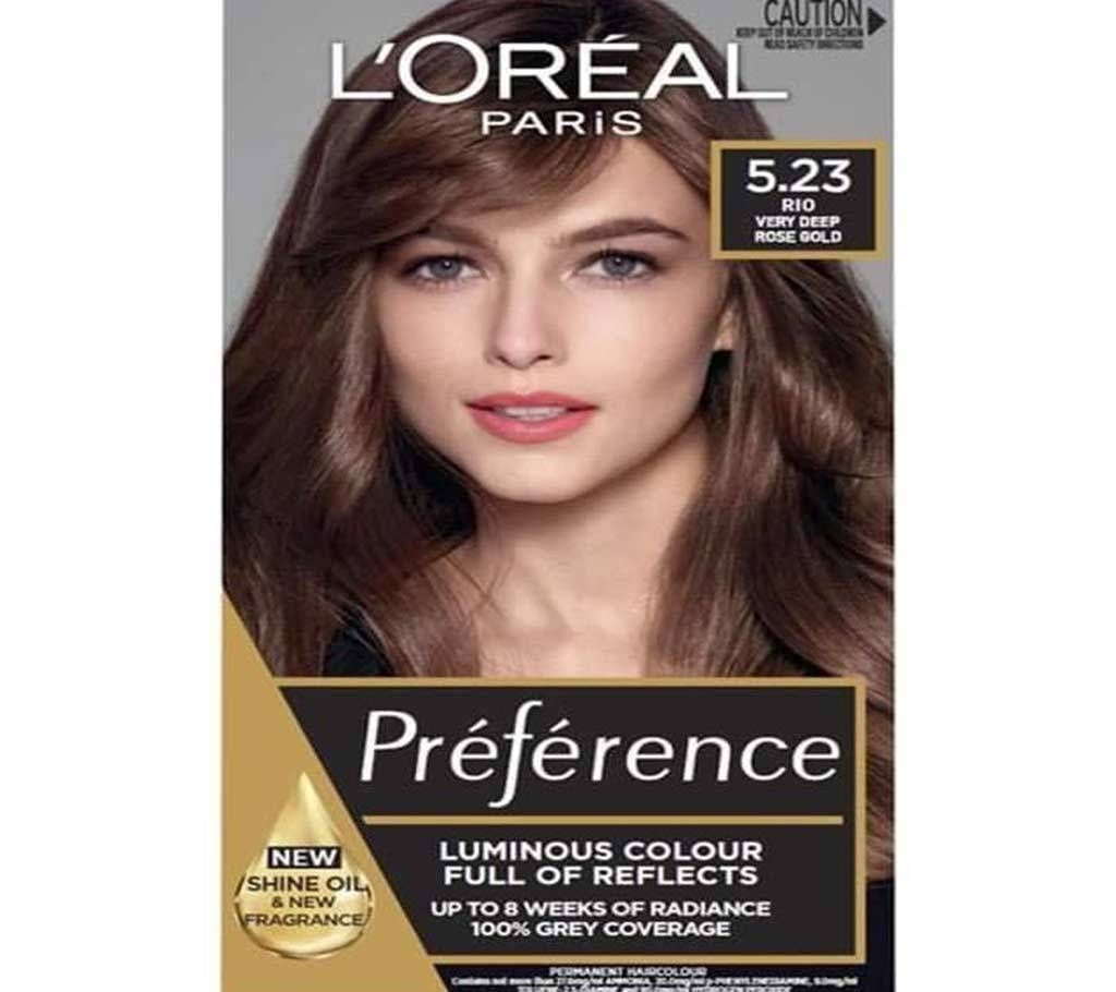 LOreal paris 5.23 Rio very deep rose gold preference luminous colour-8.22 Oz-France