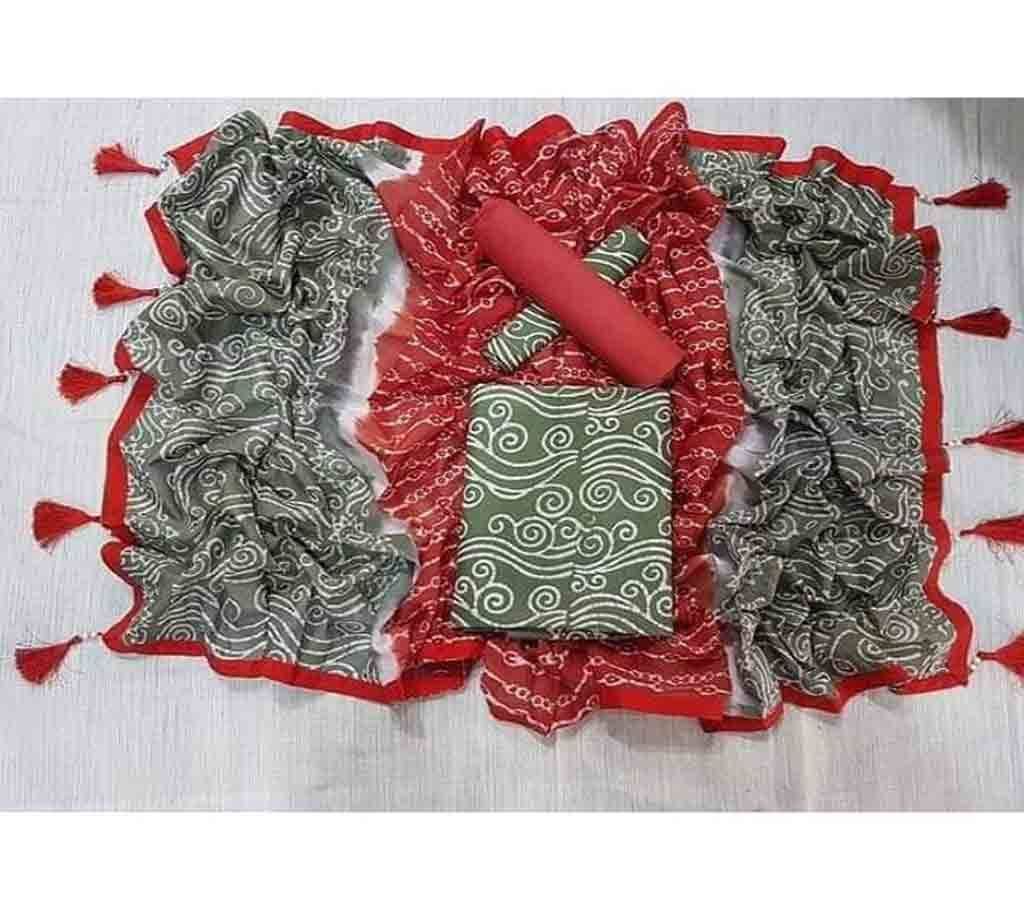 Bexi Voil Leach Vegetable Batik Three Piece For Women-2
