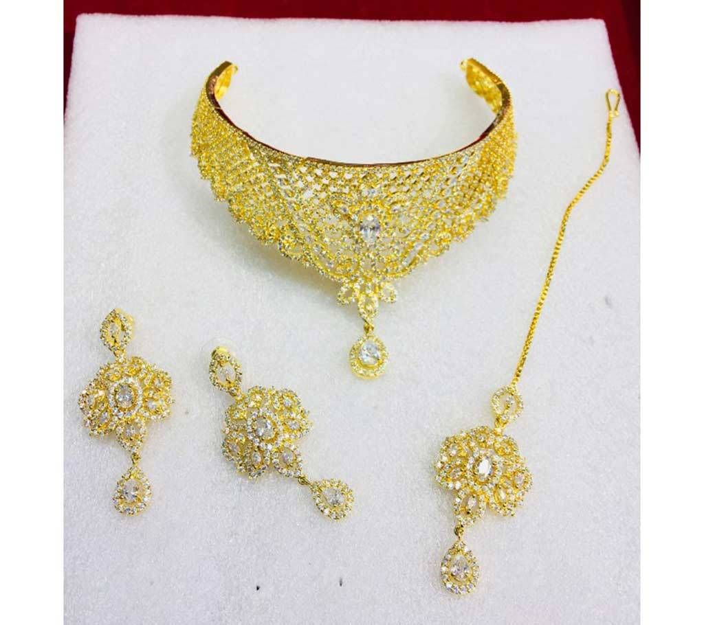 Stone Crafted Gold Plated Jewelry Set 