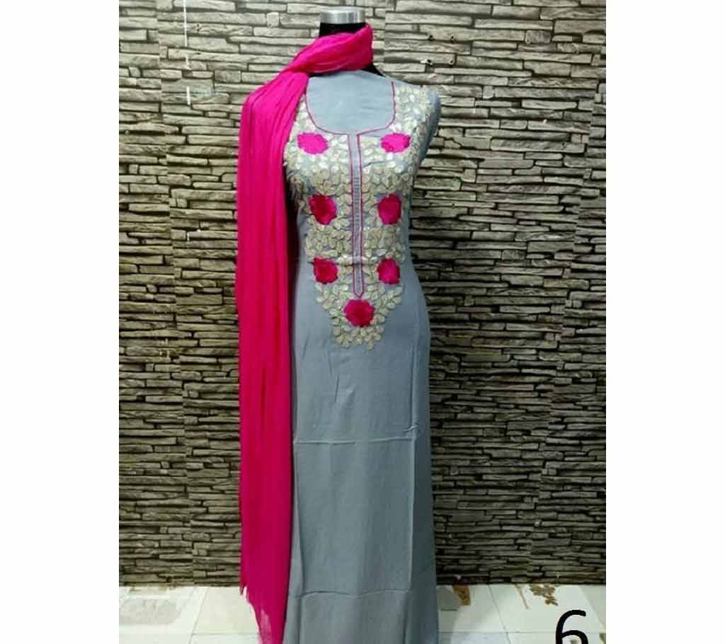 Unstitched Linen Gotapatti-embroidery 2 pcs