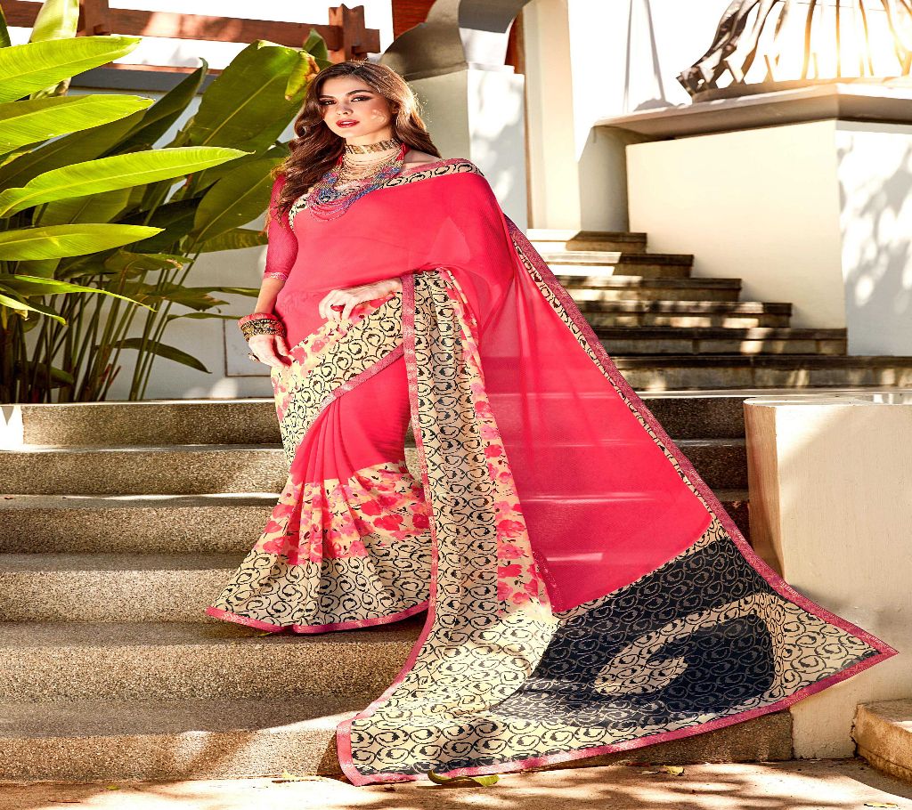 Fashionable Georgette Saree With Blouse