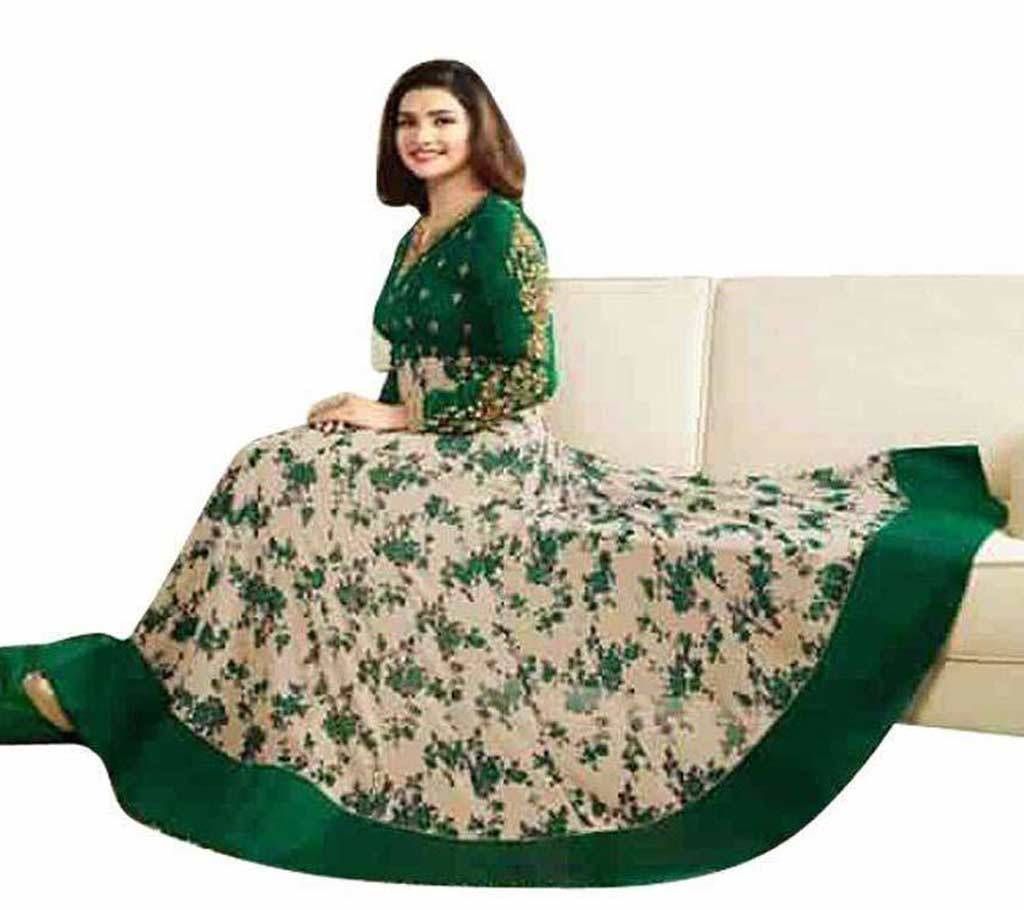 Semi Stitched Georgette Heavy Embroidery Work Gown -Copy
