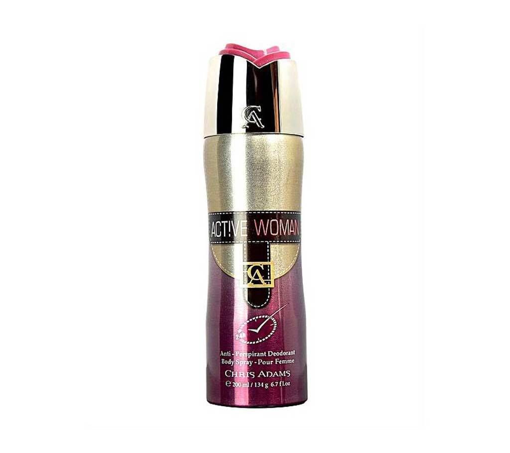 CHRIS ADAMS Active Woman Deodorant Body Spray 200ml UAE
