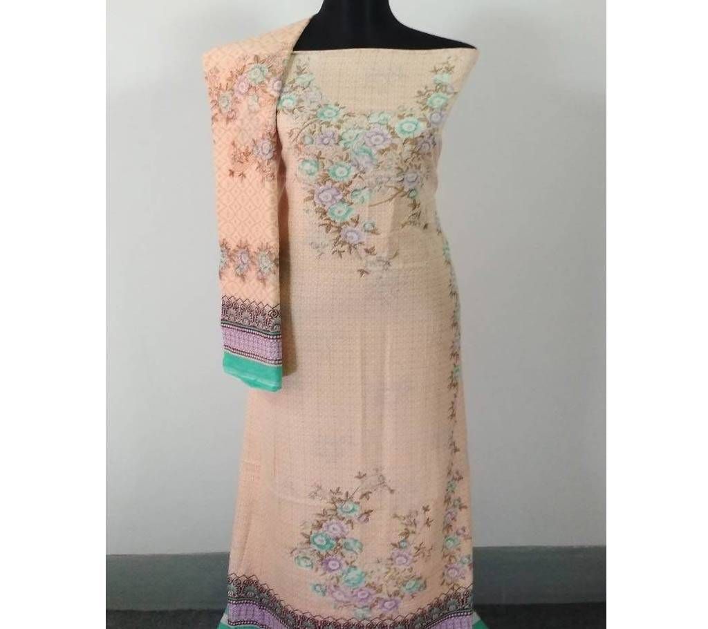 Unstitched Pakistani Lawn Soft Cotton Three Pieces