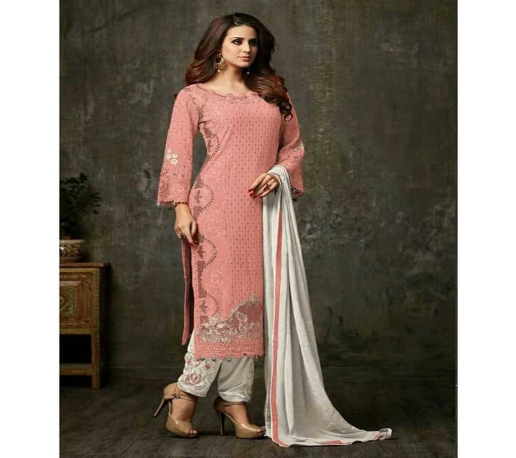 Original Pakistani Unstitched Embroidery Georgette Three pcs By MOHINI