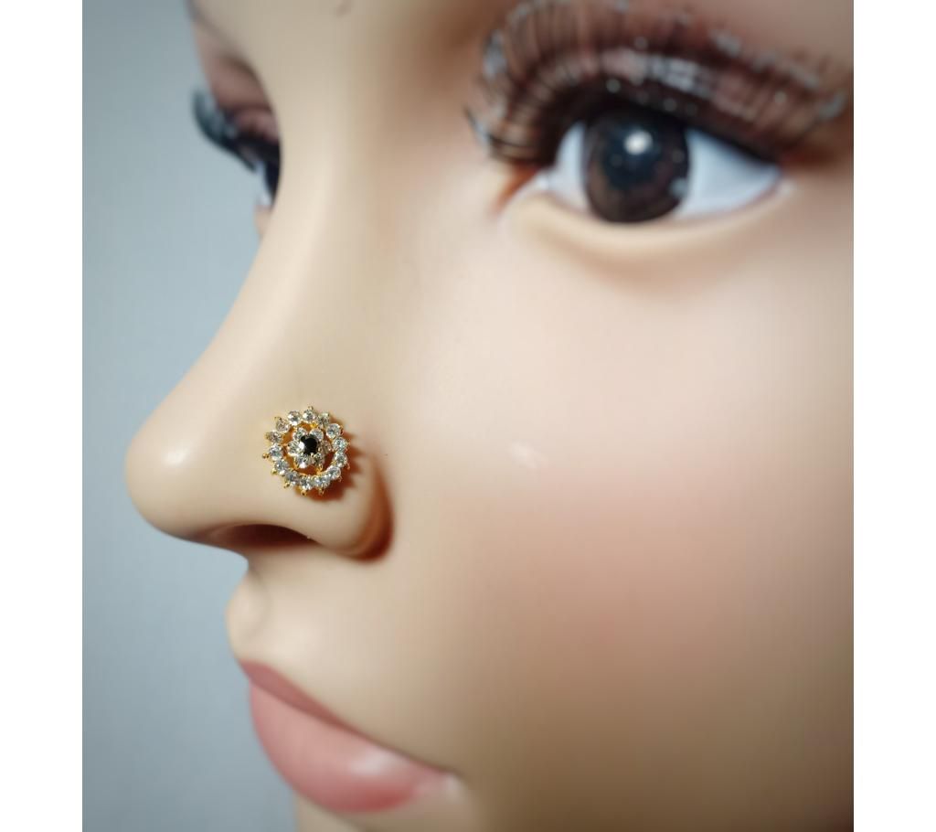 18k gold 21 zircone stones nosepin