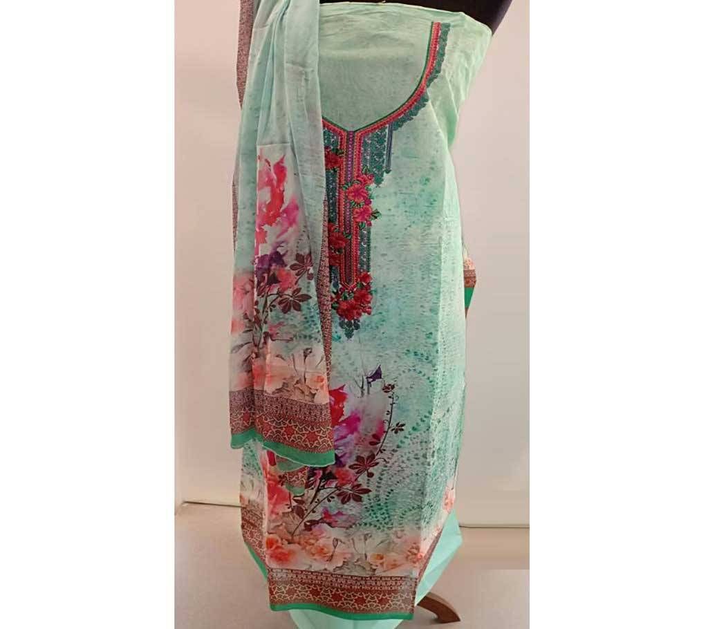 Organza Unstitched Three piece
