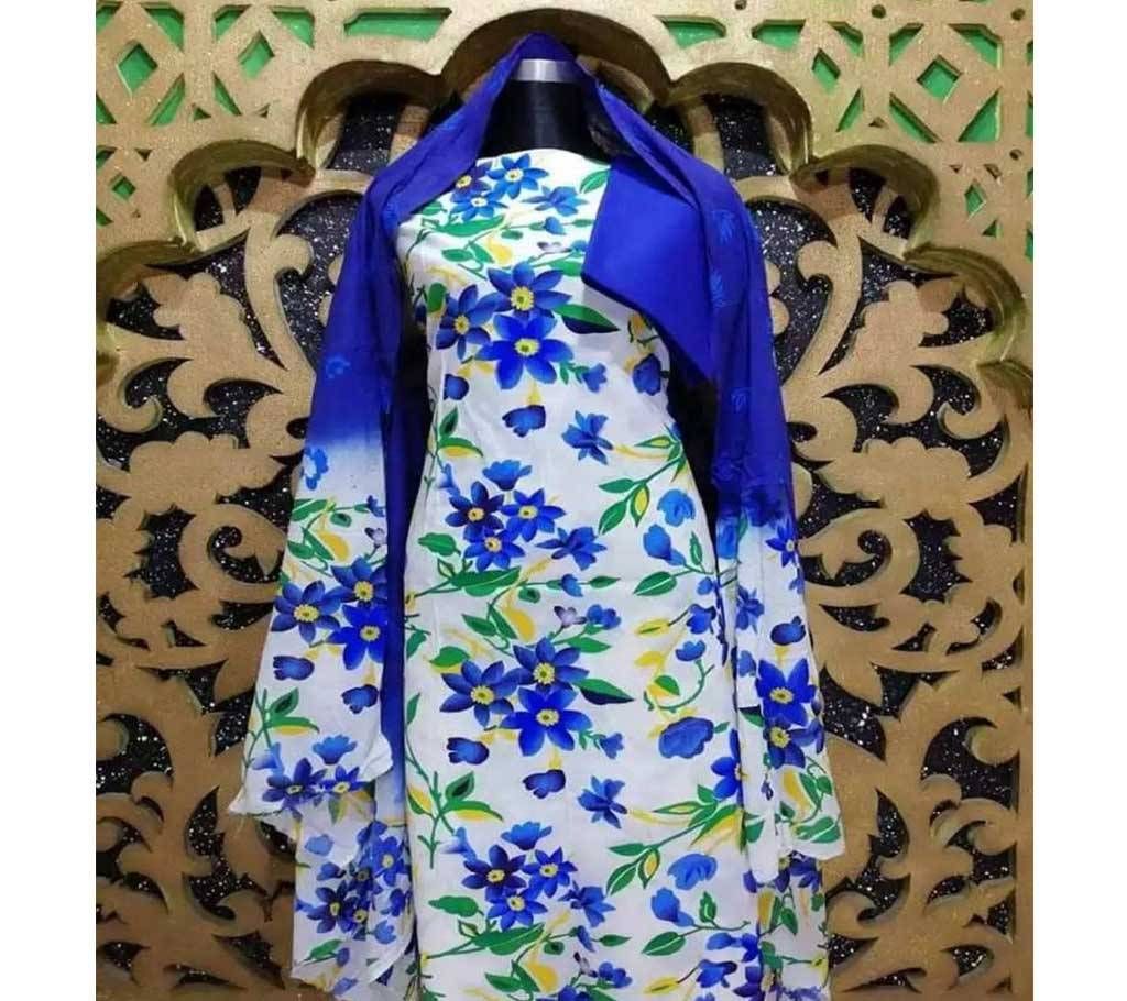 unstiched skin printed cotton salwar kameez seblock-714
