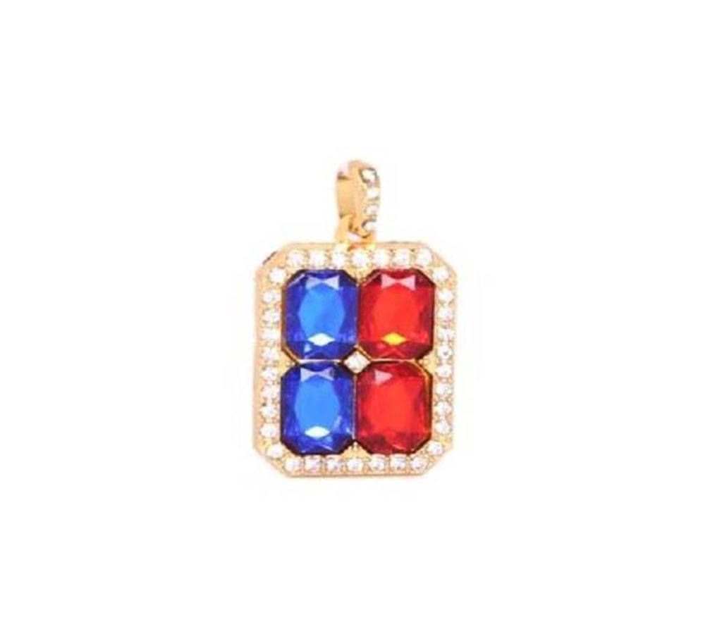 Blue and Red Alloy Crystal Stone Locket for Women