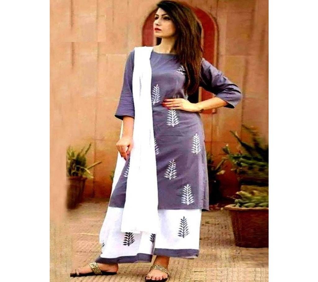 unstiched rajdhani voyal block printed cotton salwar kameez seblock-906