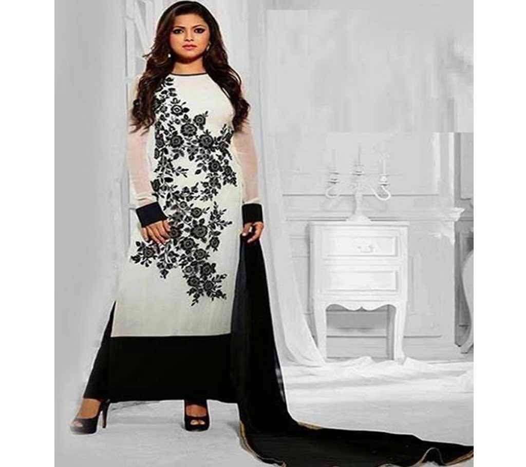 Unstitched block printed Rajdhani voyel cotton Salwar Kameez St block-313