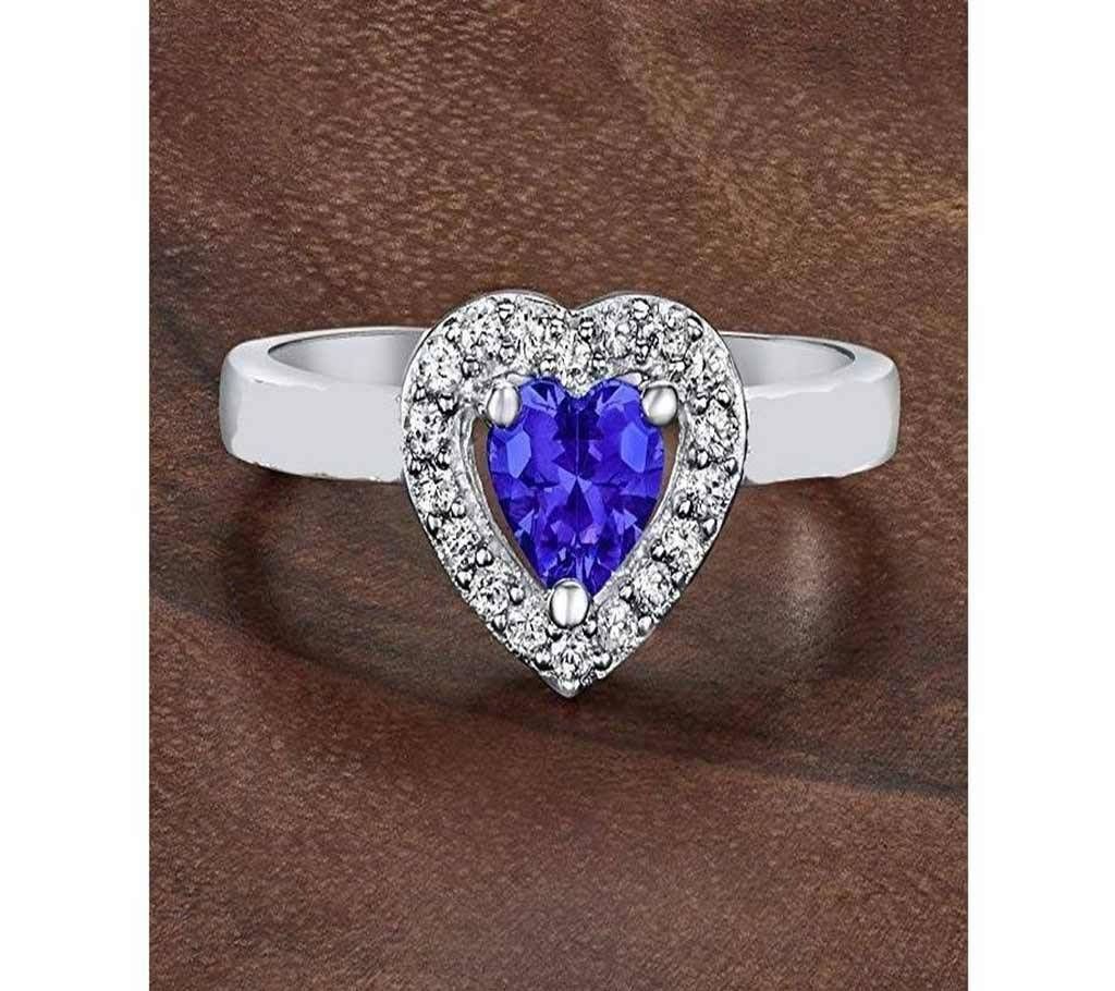 Blue Stone Heart Shape Finger Ring