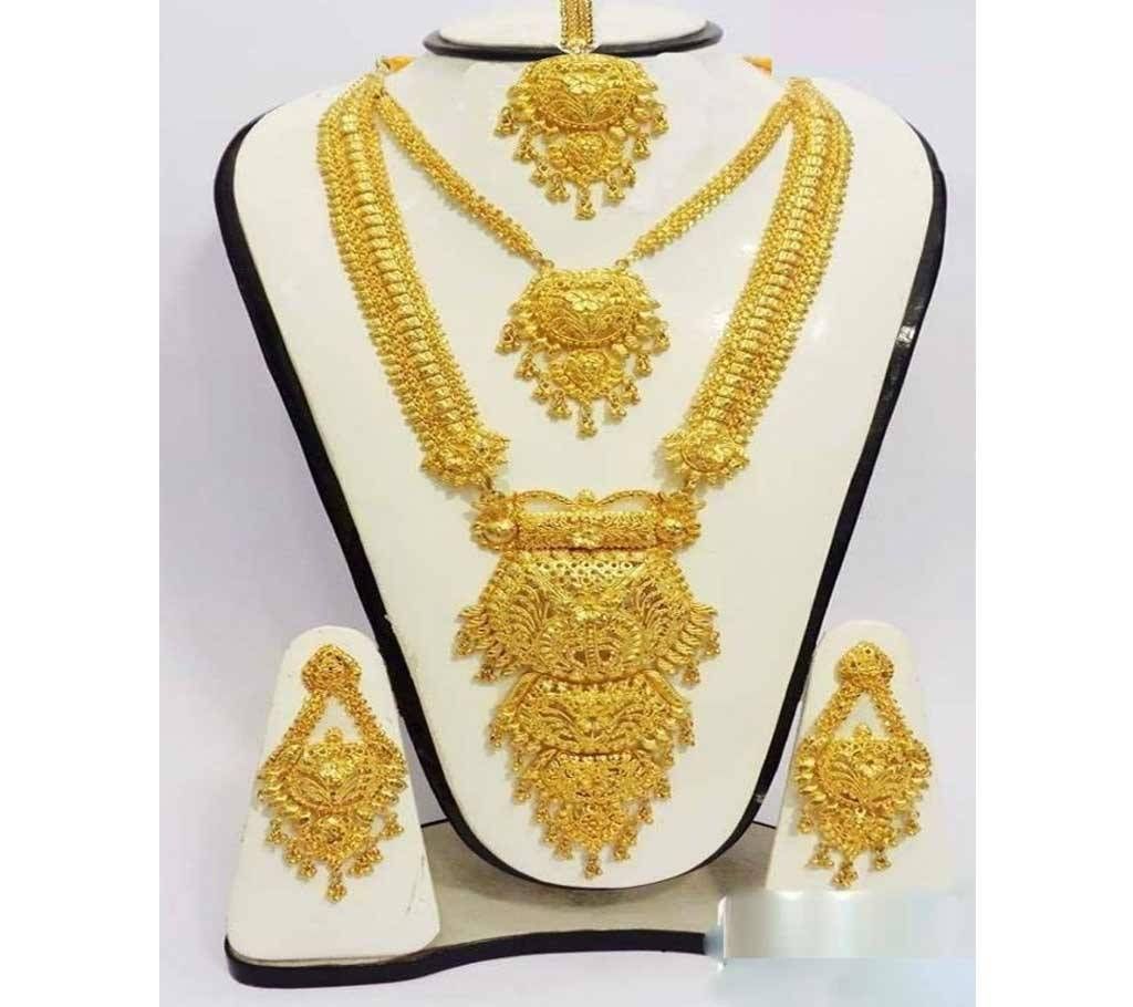 Matching Ear ring  with Gold Plated Necklace and tikle