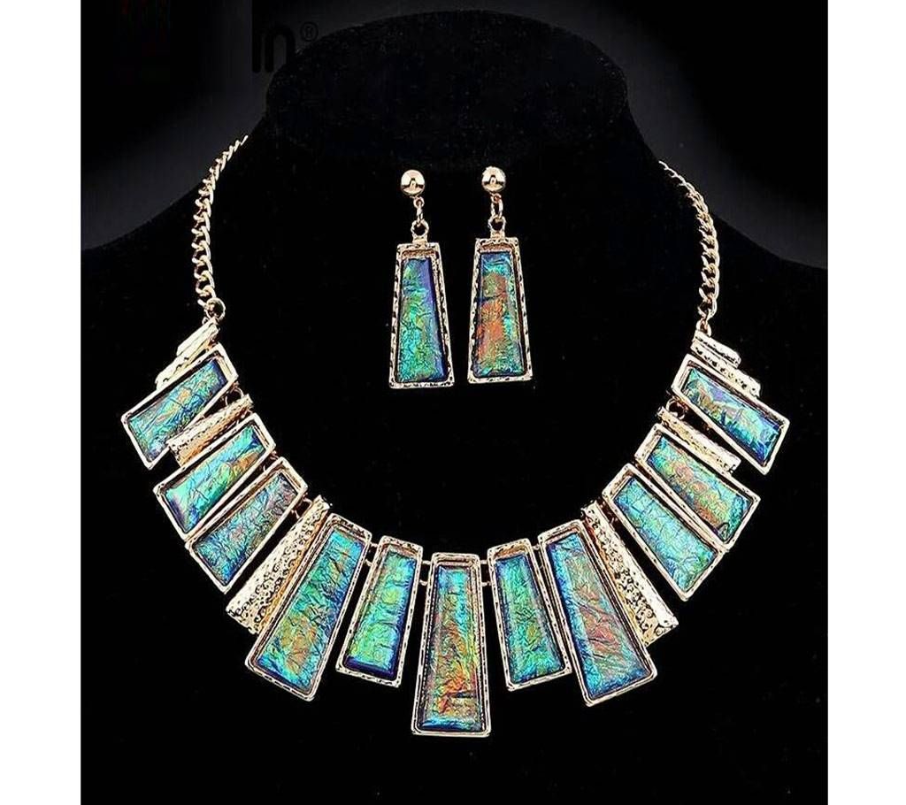 Stone Necklace + Ear Ring