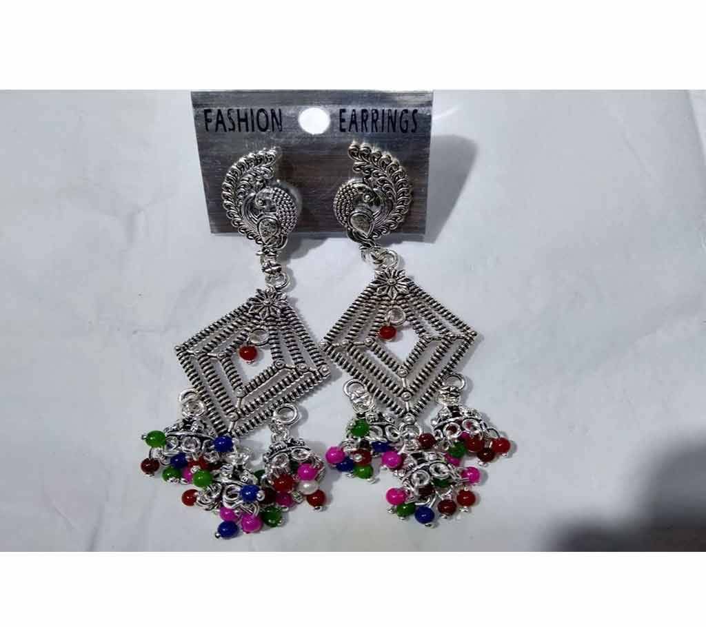 Beautiful Jhumka Multi Color Rhombus Shape Earrings