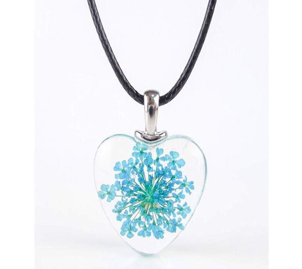 Lovers Peach Heart Glass Pendant