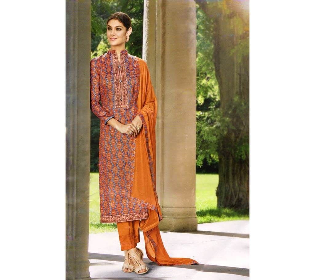 Unstitched Indian cotton three pc