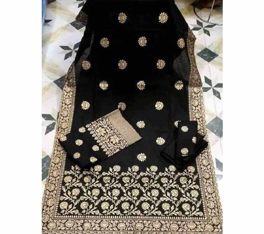Unstitched Screen Printed Salwar Kameez