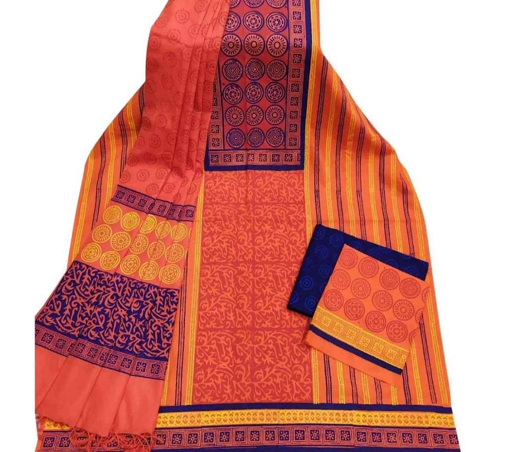 Unstitched Block Printed Cotton Salwar kameez fs-12