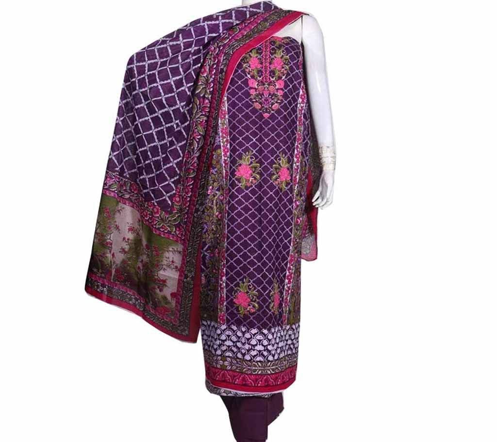 Unstitched Piani Cotton Three Piece 