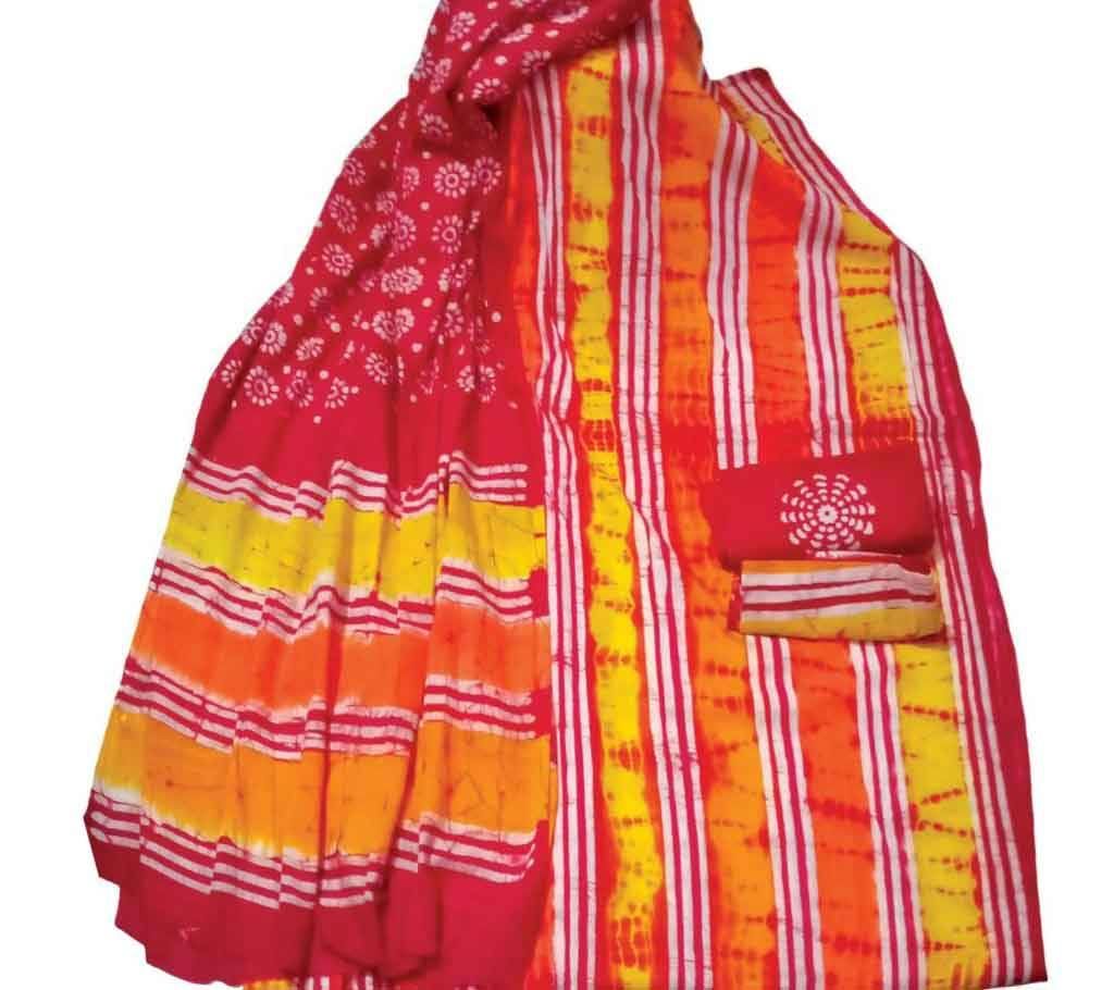 Batik rong baher cotton unstitched three piece for women