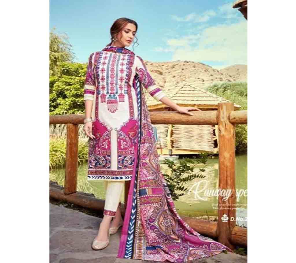 Unstitched Lawn Cotton 3 Piece-Cosmos Sadia Nur Lawn - 2006-SSO