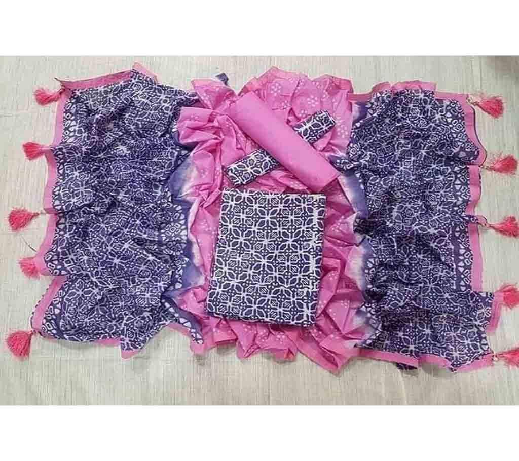 Bexi Voil Leach Vegetable Batik Three Piece For Women-3