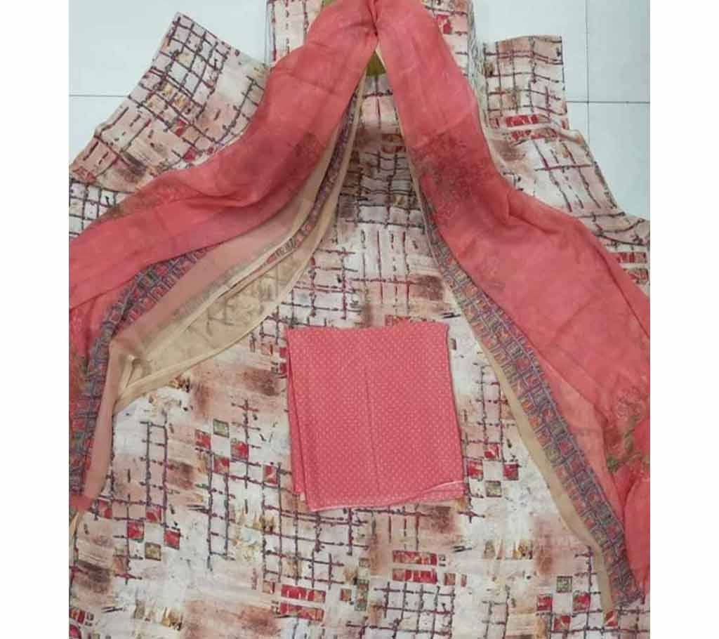 Unstitched Original Indian Risika silk shalwar Kameez For Women(Three piece)-13