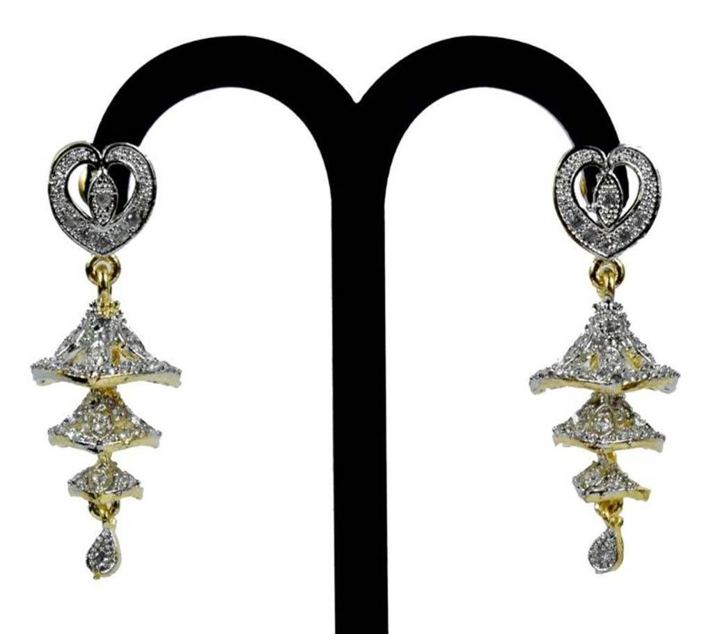 American Diamond Cut Stone Setting Earring