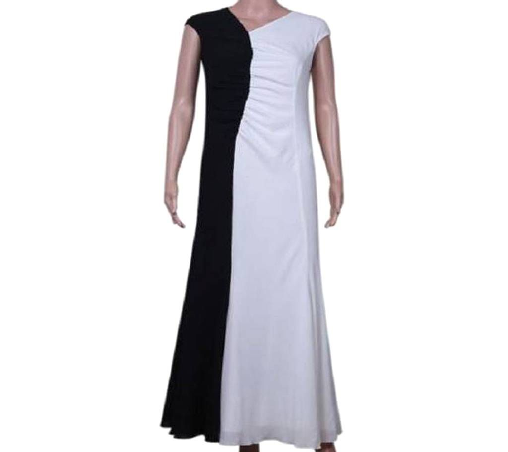 Chiffon Dress For Women - Black and White