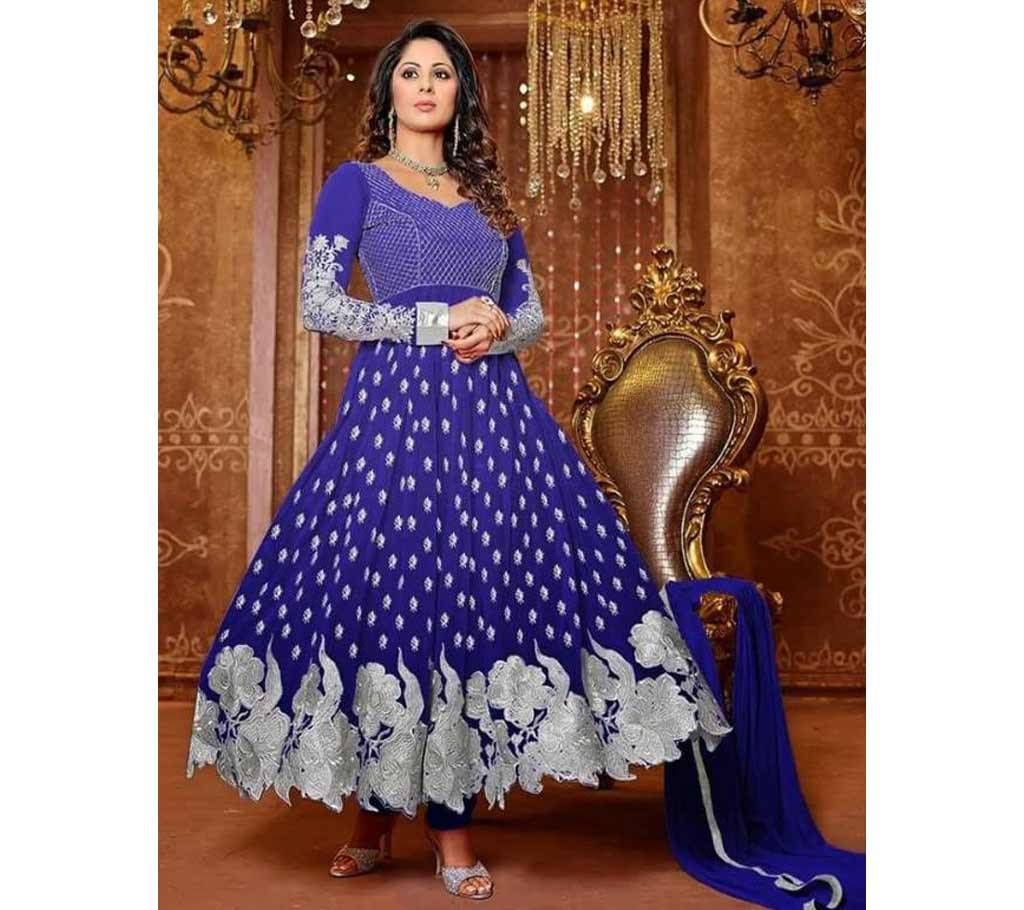 Semi Stitched Georgette Embroidery Party Dress 