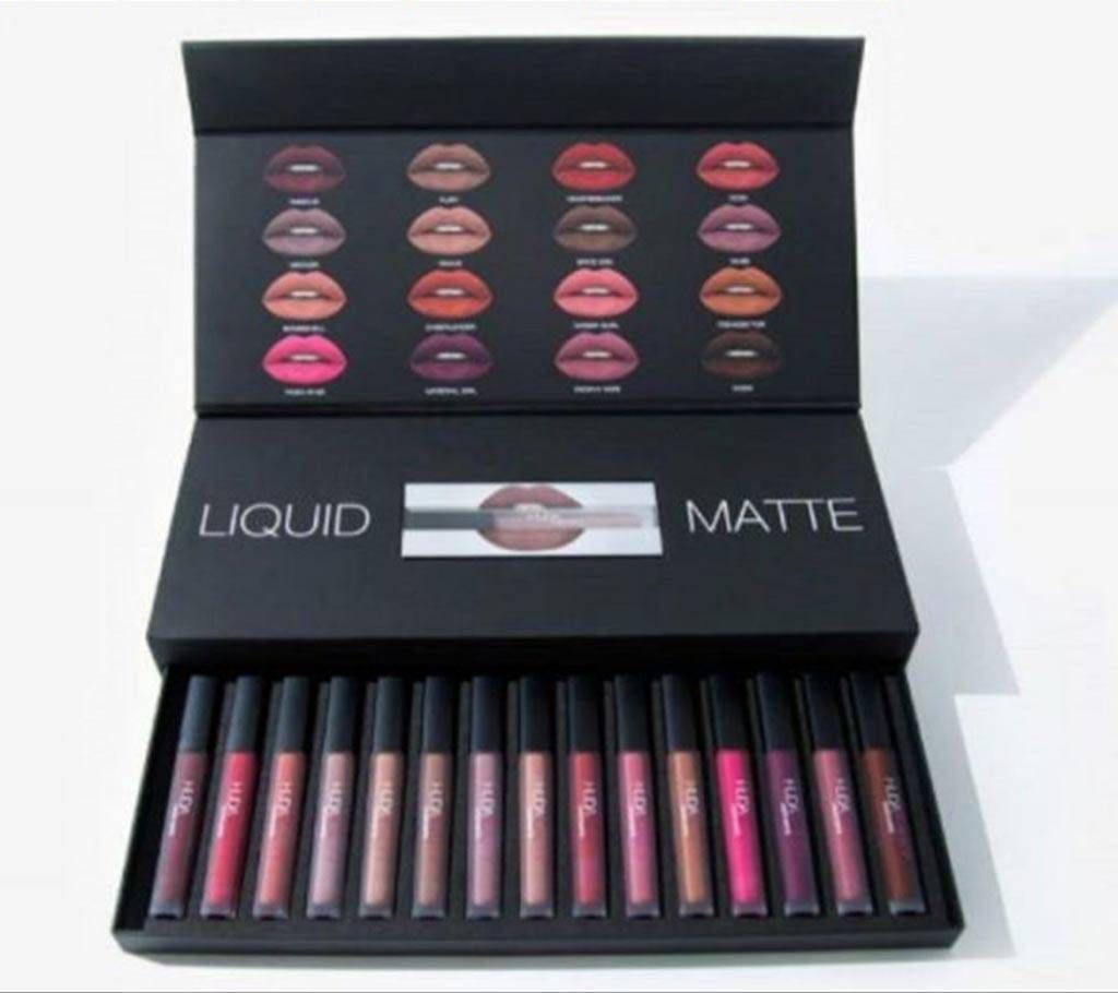 Huda beauty Liquid Matt Lipstick - Set of 16Pieces (Malaysia)