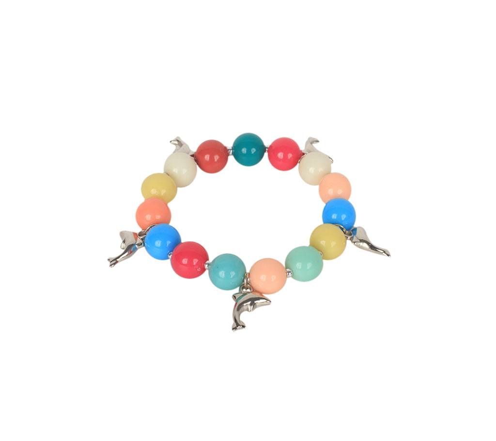 Dolphin Bracelet With Glass Marble Beads