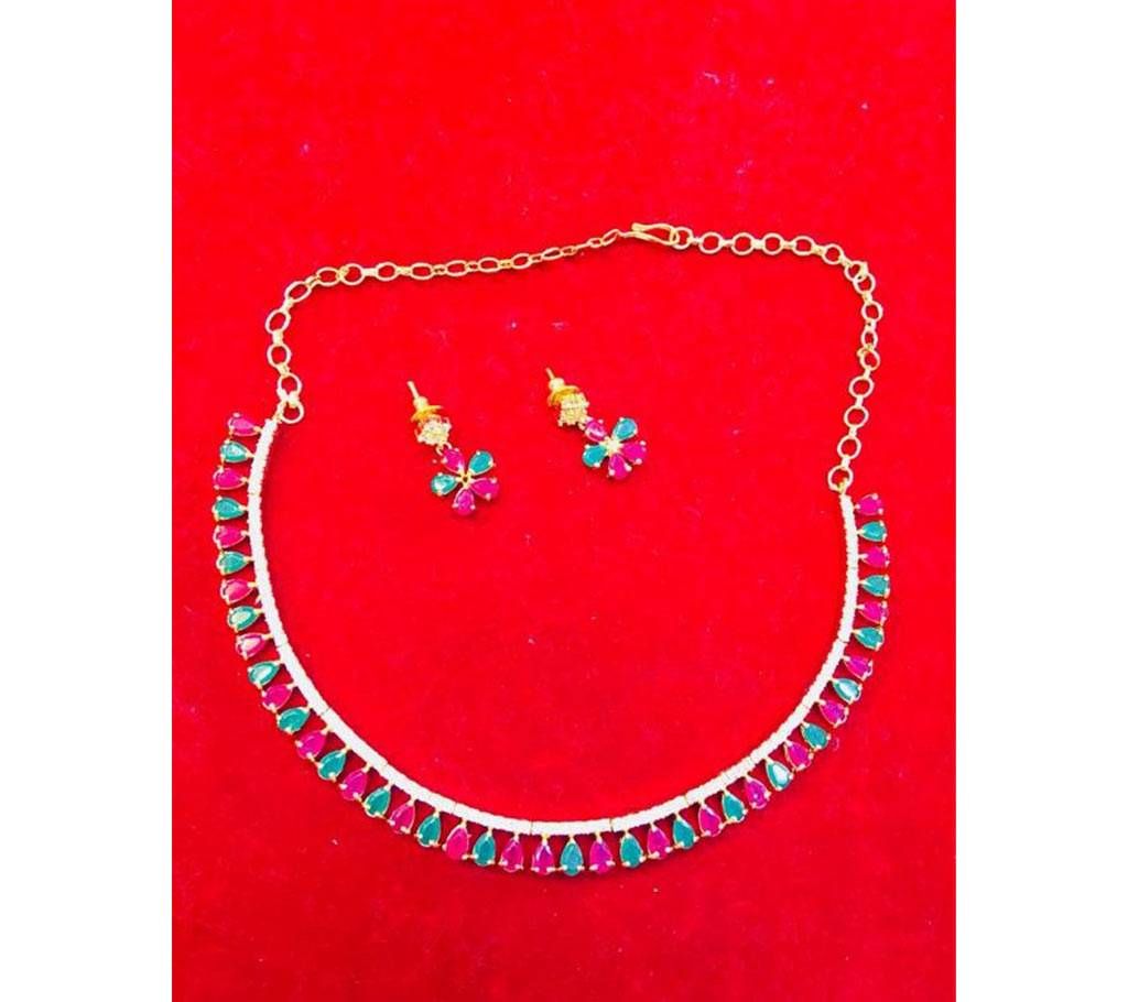 Stone Setting Chain with Earrings