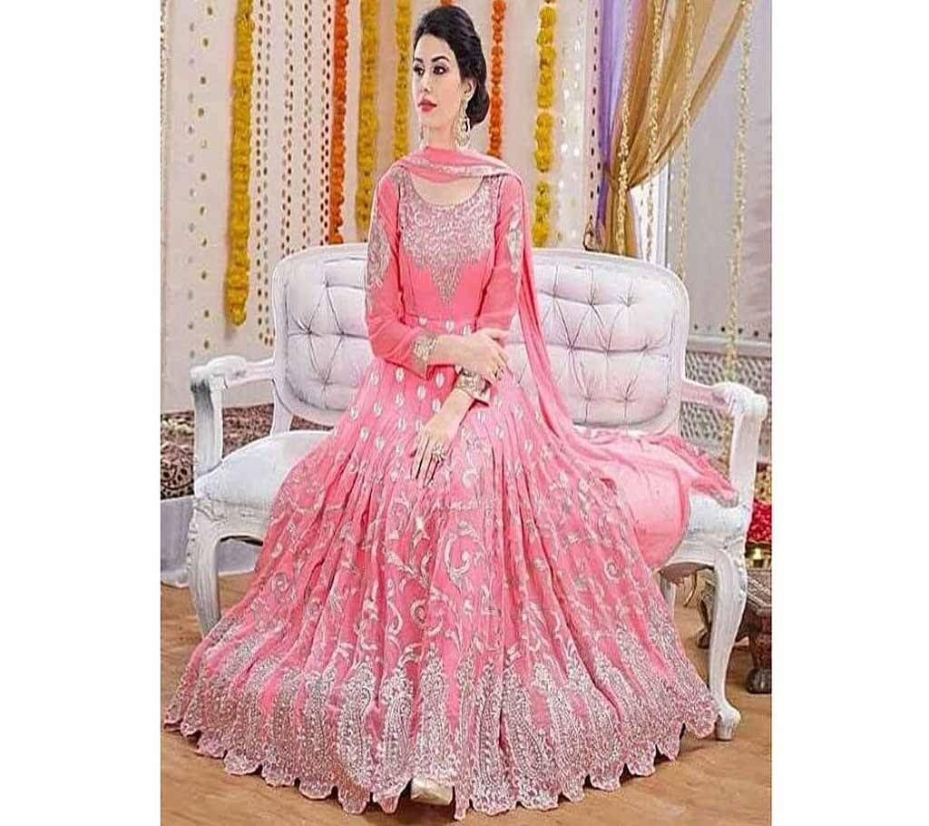 Pink Embroidery Georgette Gown (Copy)