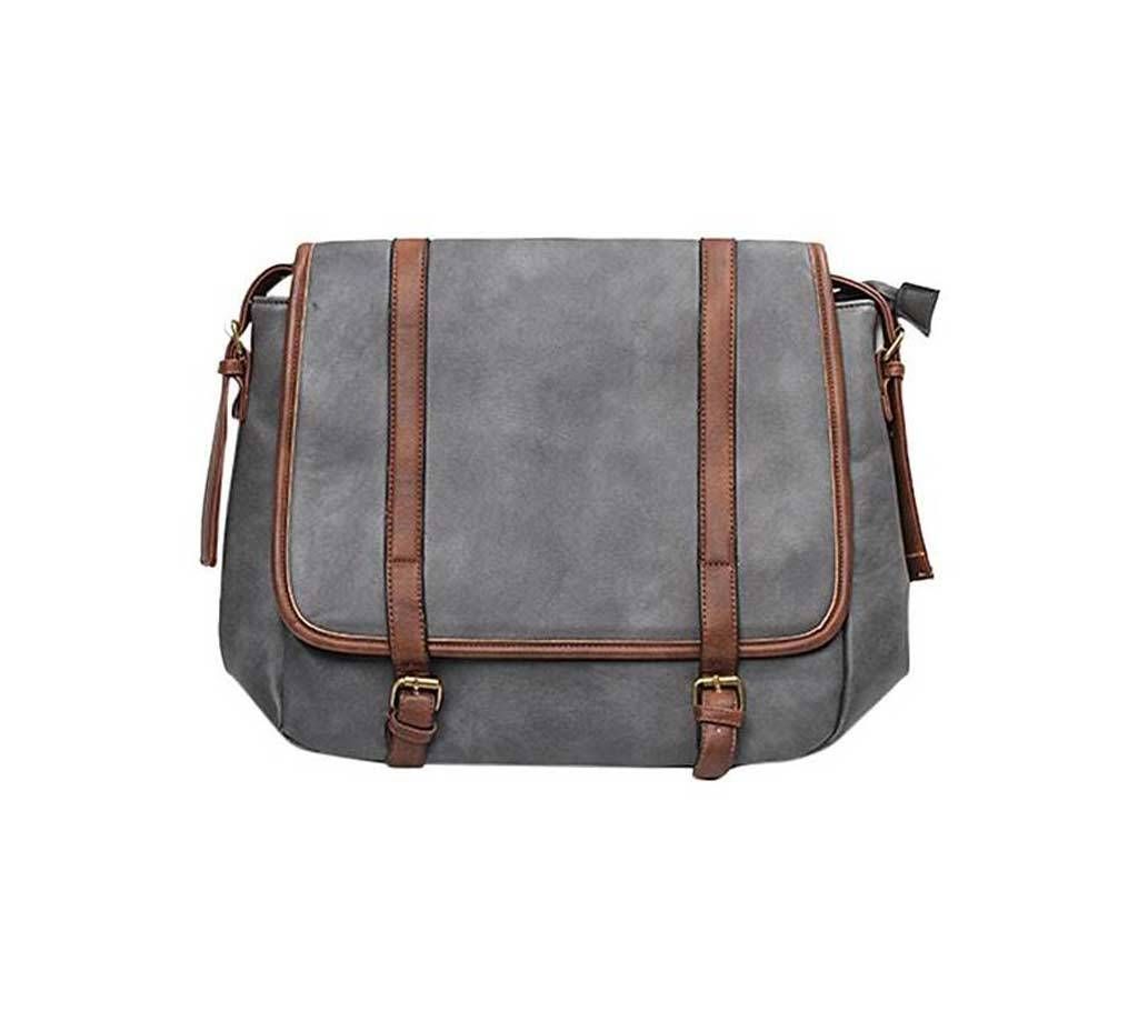 PU Leather Shoulder Bag For Ladies - Ash