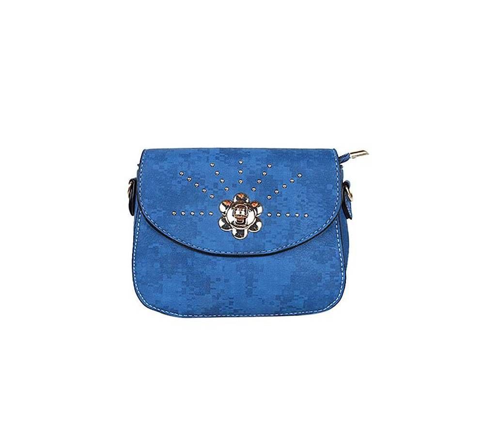Blue Artificial Leather Side Purse for Women